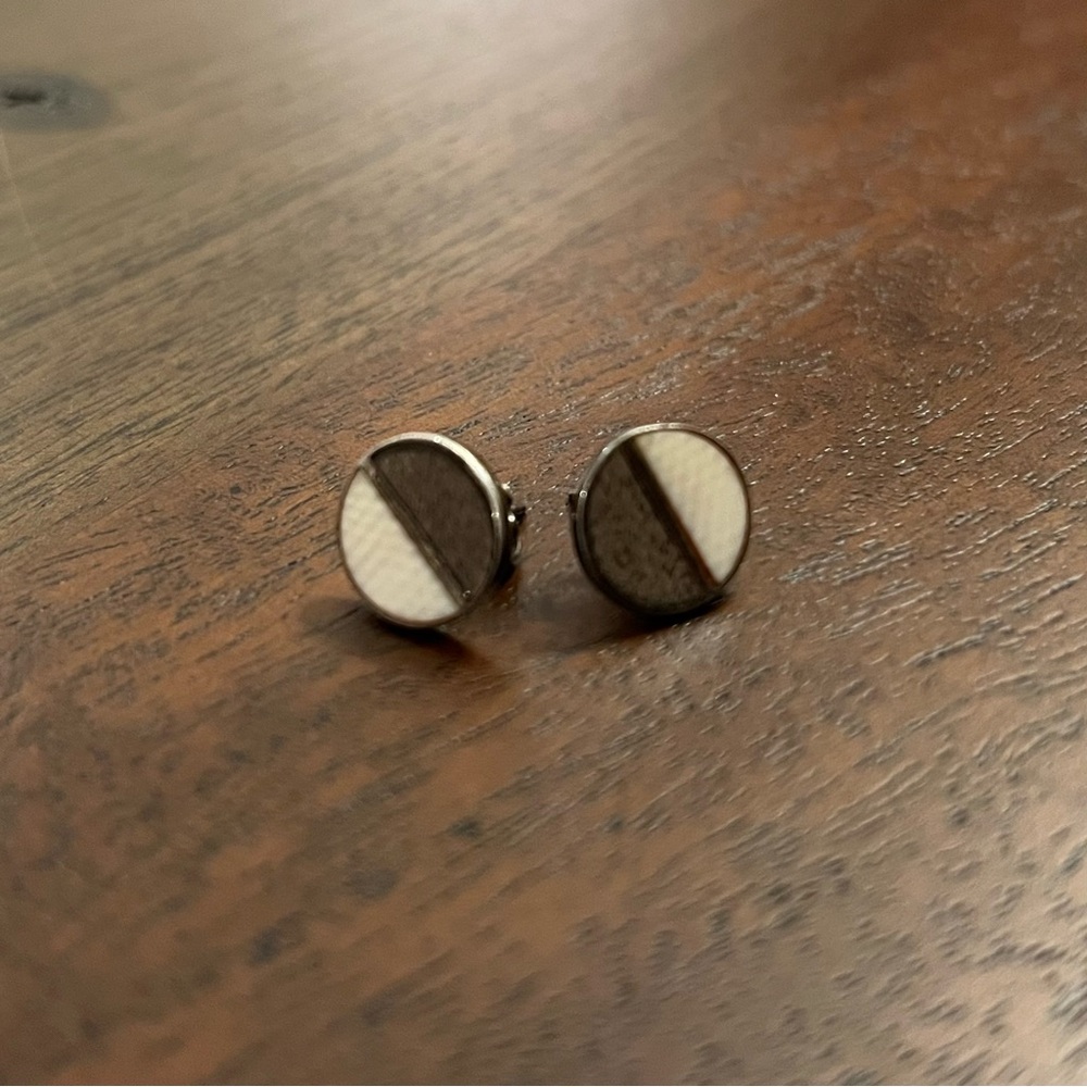 Vintage Art-Deco Two-Tone Earrings